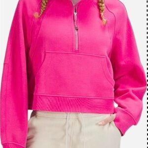 Lululemon scuba Cropped Half-Zip Pullover Hoodie - Hot Pink